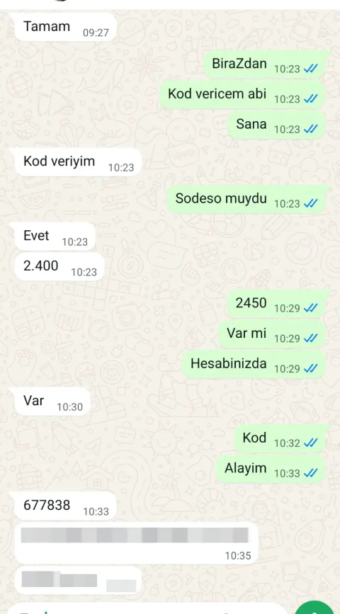 Yemek Kartı Bozdurma müşteri dönüşü ve ödeme kanıtı ekran görüntüsü 1