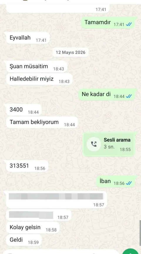 Yemek Kartı Bozdurma müşteri dönüşü ve ödeme kanıtı ekran görüntüsü 5