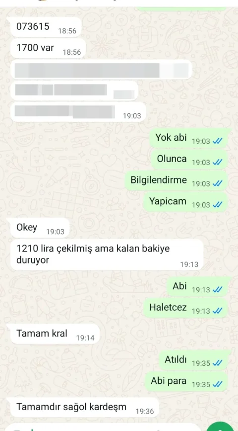 Yemek Kartı Bozdurma müşteri dönüşü ve ödeme kanıtı ekran görüntüsü 8